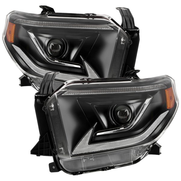Spyder® - Black Projector Headlights with LED DRL, Toyota Tundra