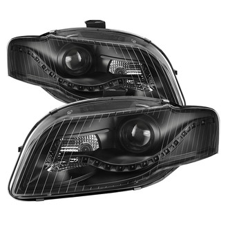 Spyder® PRO-JH-AA406-DRL-BK - Driver and Passenger Side Black Projector Headlights with Parking LEDs