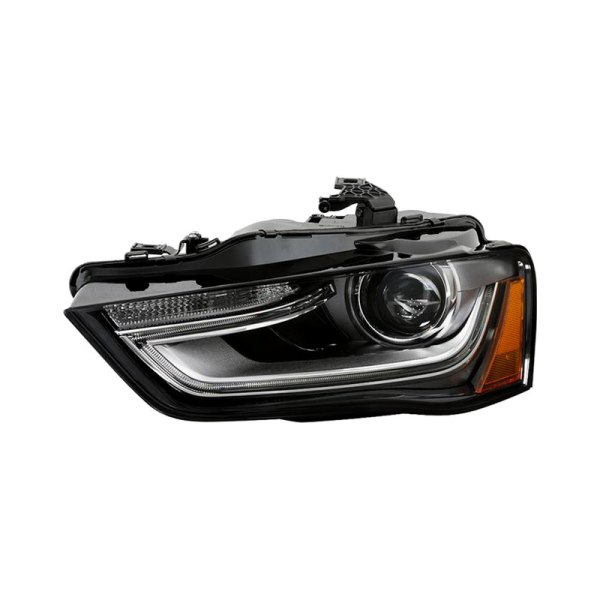 Spyder® - Driver Side Black Factory Style LED Light Tube Headlight, Audi A4
