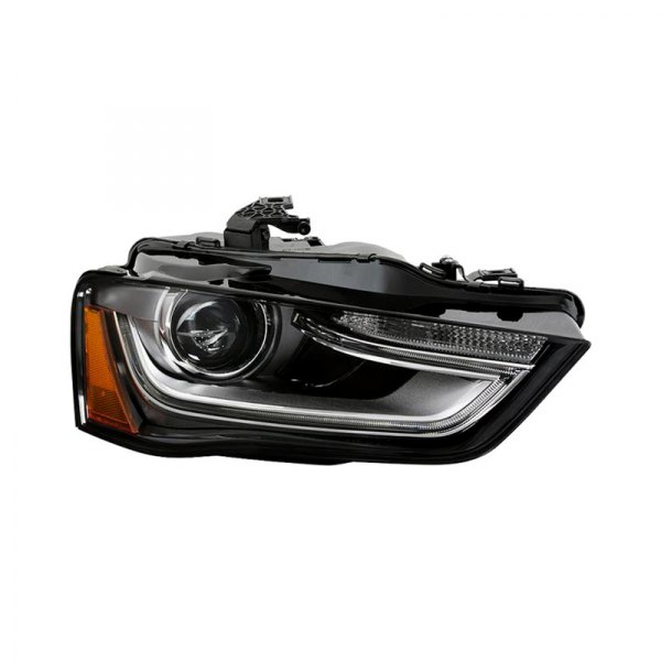 Spyder® - Passenger Side Black Factory Style LED Light Tube Headlight, Audi A4