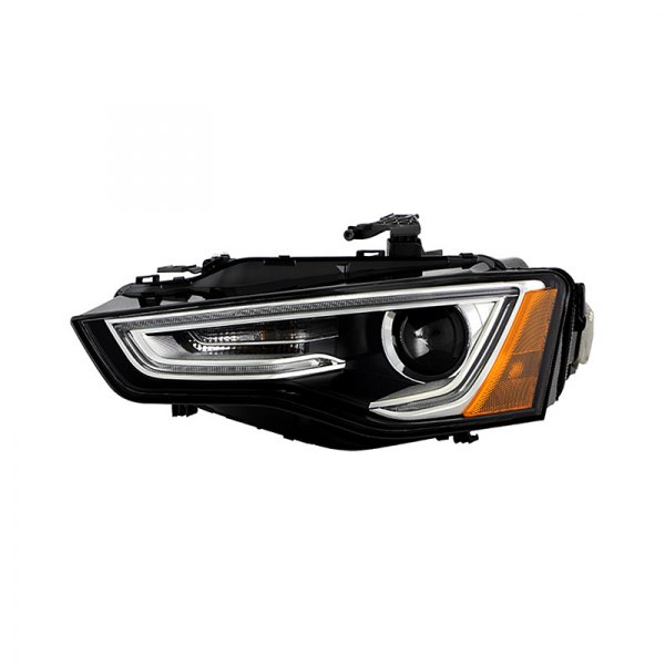 Spyder® - Driver Side Black Factory Style LED Light Tube Projector Headlight, Audi A5