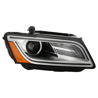 Spyder® - Passenger Side Black/Chrome Factory Style Projector Headlight with LED DRL