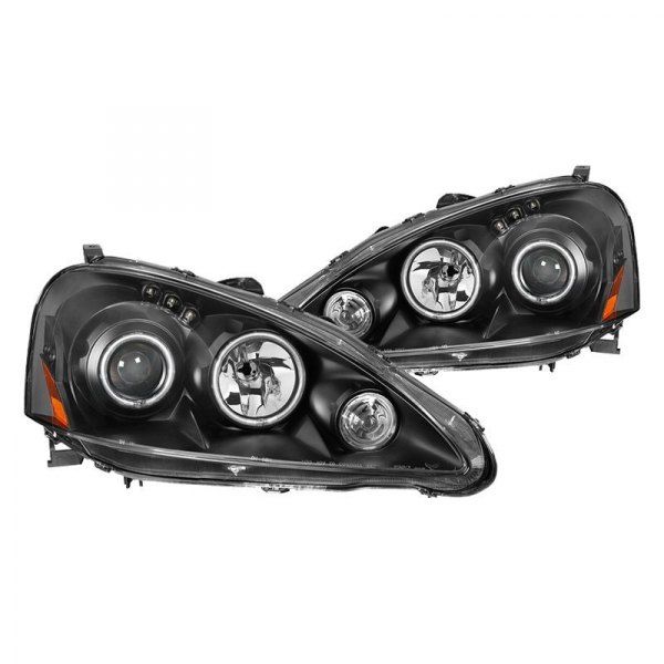 Spyder® - Black CCFL Halo Projector Headlights with Parking LEDs, Acura RSX