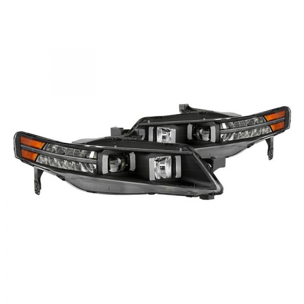 Spyder® - Black LED Light Tube Projector Headlights, Acura TL