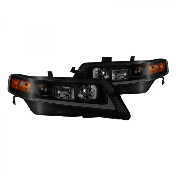 Spyder® - Black/Smoke LED Light Tube Projector Headlights, Acura TSX