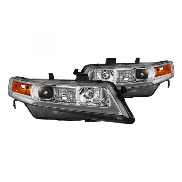 Spyder® - Chrome LED Light Tube Projector Headlights, Acura TSX