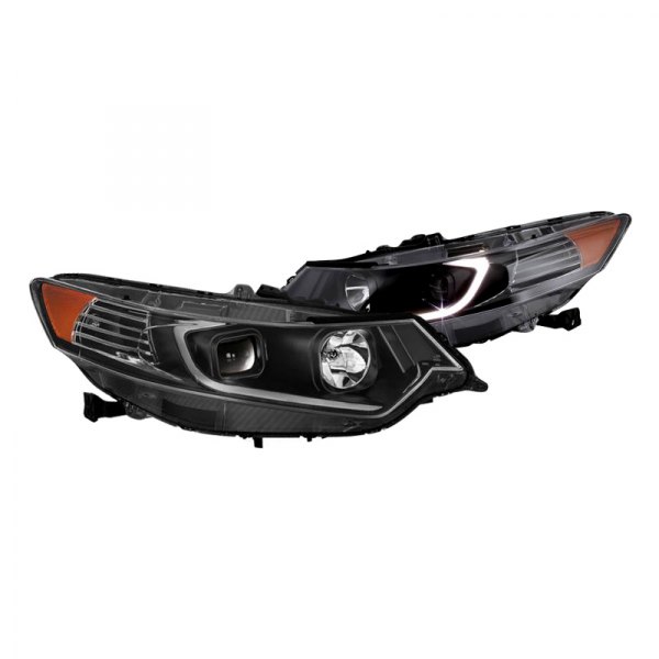 Spyder® - Black LED Light Tube Projector Headlights, Acura TSX