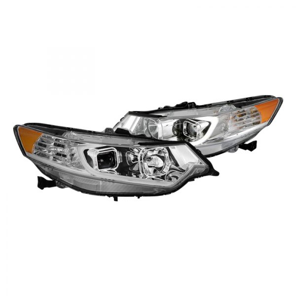 Spyder® - Chrome LED Light Tube Projector Headlights, Acura TSX