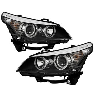 Spyder® - Driver and Passenger Side Black Factory Style Halo Projector Headlights