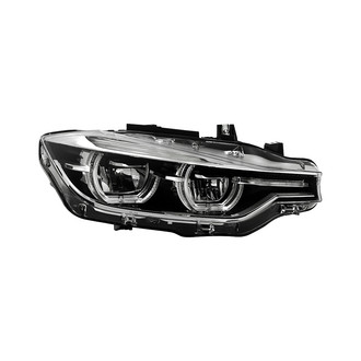 Spyder® PRO-JH-BMF3515-FLED-OE-R - Passenger Side Black/Chrome Factory Style Halo LED Headlight