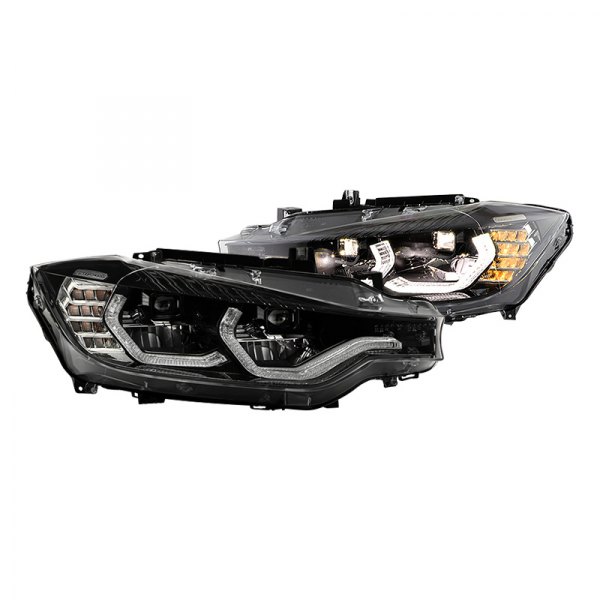 Spyder® - Black LED DRL Bar Halo Projector Headlights, BMW 3-Series