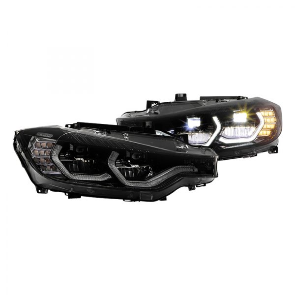 Spyder® - Black/Smoke LED DRL Bar Halo Projector Headlights, BMW 3-Series
