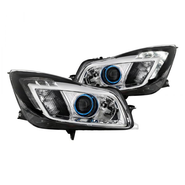 Spyder® - Chrome Projector Headlights with LED DRL, Buick Regal