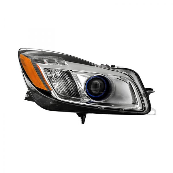 Spyder® - Passenger Side Chrome Factory Style Projector Headlight with LED DRL