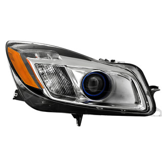 Spyder® - Passenger Side Chrome Factory Style Projector Headlight with LED DRL