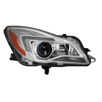 Spyder® - Passenger Side Chrome Factory Style Projector Headlight with LED DRL