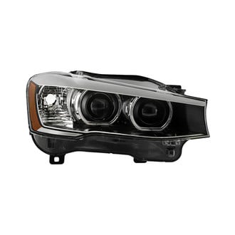 Spyder® - Passenger Side Black Factory Style Projector Headlight with LED DRL