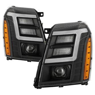 Spyder® - Driver and Passenger Side Black LED Light Tube Projector Headlights