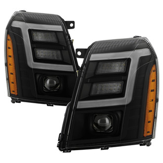 Spyder® - Driver and Passenger Side Black/Smoke LED Light Tube Projector Headlights