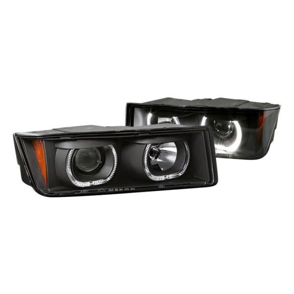 Spyder® - Black Halo Projector Headlights, Chevy Avalanche
