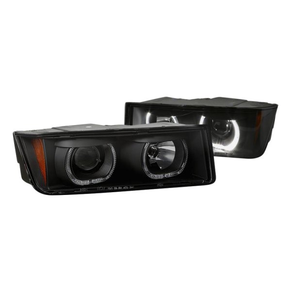 Spyder® - Black/Smoke Halo Projector Headlights, Chevy Avalanche