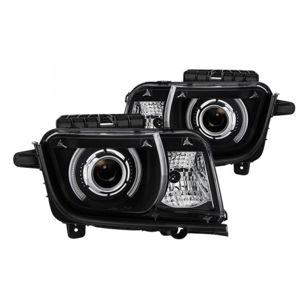 Spyder® - Black LED Halo Projector Headlights, Chevy Camaro