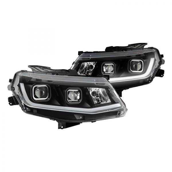 Spyder® - Black LED Light Tube Projector Headlights, Chevy Camaro