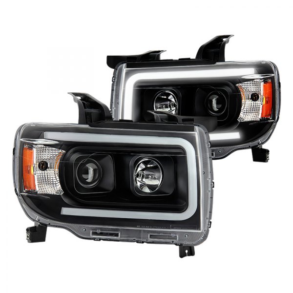 Spyder® - Black LED DRL Bar Projector Headlights, GMC Canyon