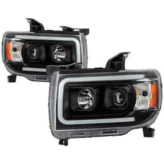 Spyder® - Driver and Passenger Side Black LED DRL Bar Projector Headlights
