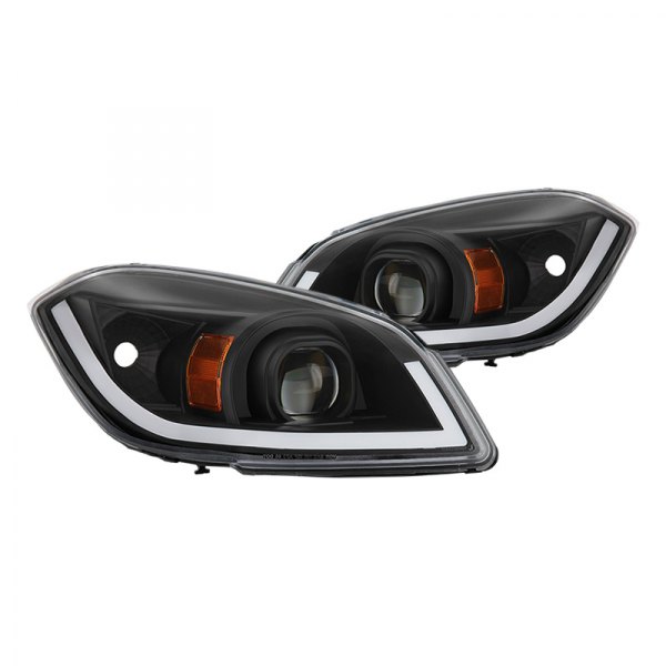 Spyder® - Black LED Light Tube Projector Headlights, Chevy Cobalt