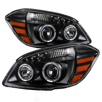 Spyder® - Driver and Passenger Side Black Halo Projector Headlights with Parking LEDs