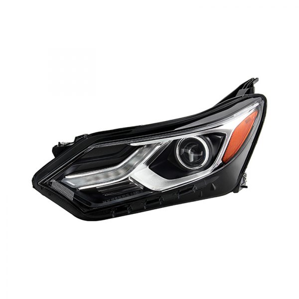Spyder® - Driver Side Black Factory Style Projector Headlight with LED DRL, Chevy Equinox