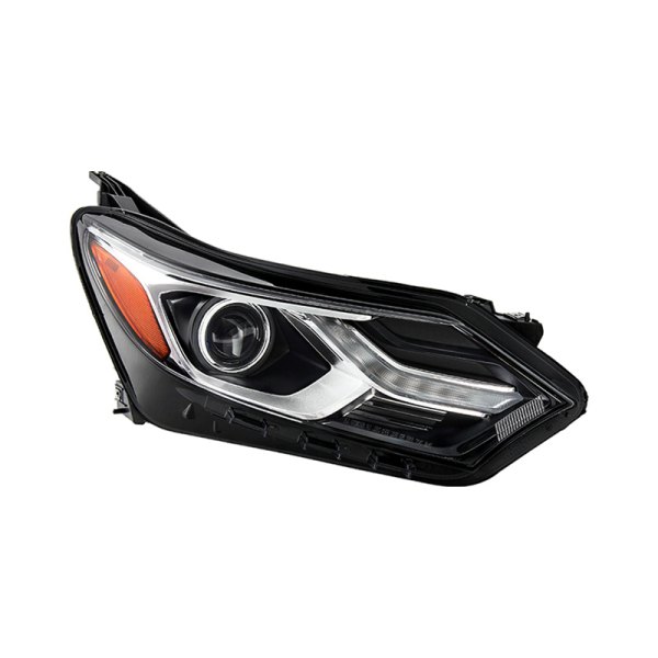Spyder® - Passenger Side Black Factory Style Projector Headlight with LED DRL, Chevy Equinox