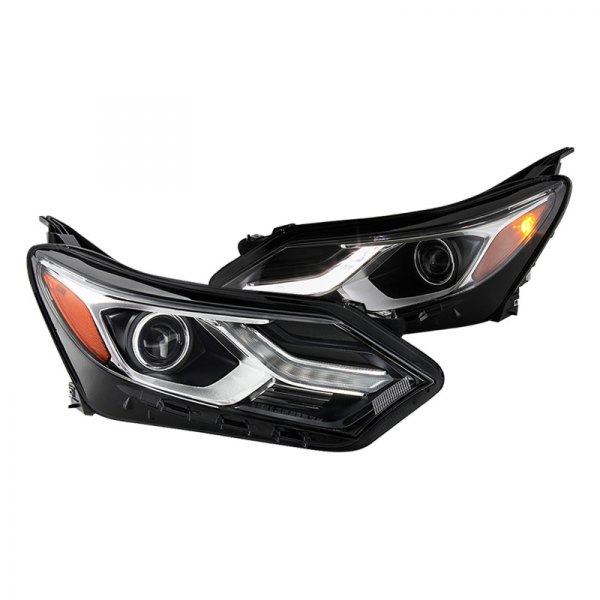 Spyder® - Black/Chrome Factory Style Projector Headlights with LED DRL, Chevy Equinox