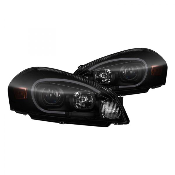 Spyder® - Black/Smoke LED Light Tube Projector Headlights, Chevy Impala