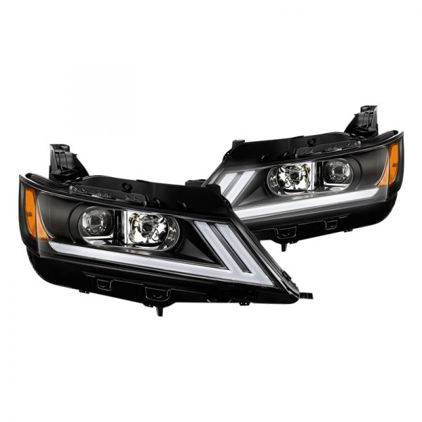Spyder® - Black LED Light Tube Projector Headlights, Chevy Impala