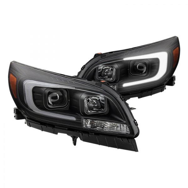 Spyder® - Black LED Light Tube Projector Headlights, Chevy Malibu