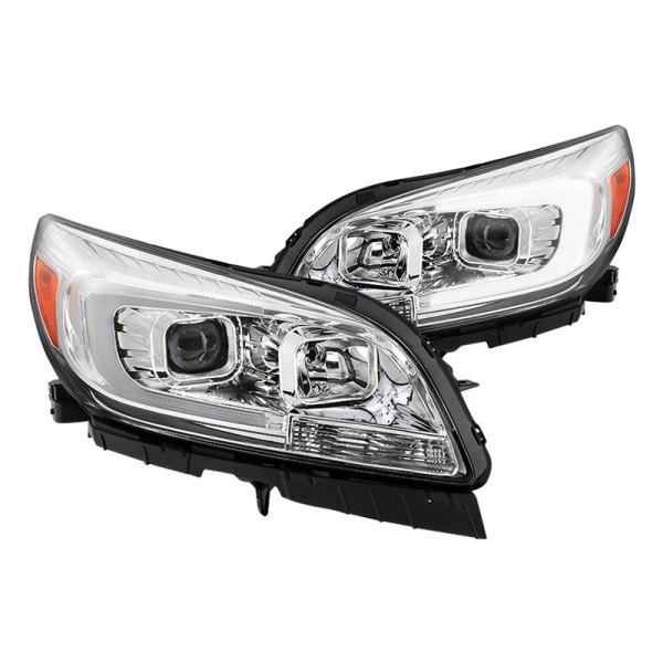 Spyder® - Chrome LED Light Tube Projector Headlights, Chevy Malibu