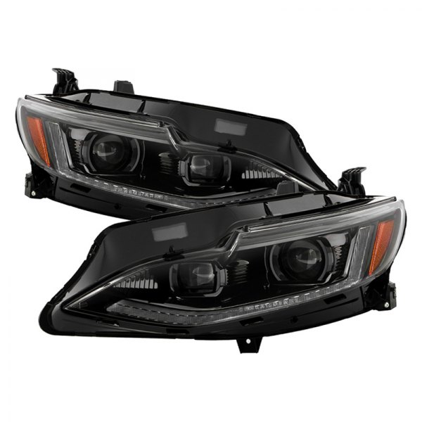 Spyder® - Black Sequential LED Light Tube Projector LED Headlights with DRL and Sequential Turn Signal
