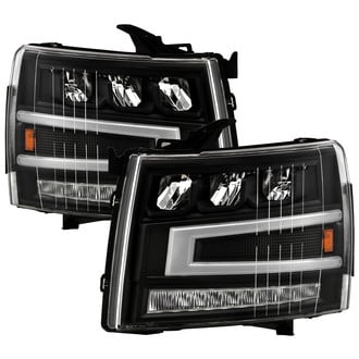Spyder® - Driver and Passenger Side Black DRL Bar LED Headlights