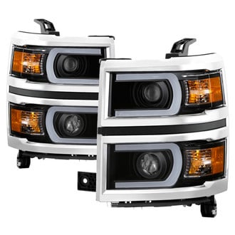 Spyder® - Driver and Passenger Side Black LED Light Tube Projector Headlights