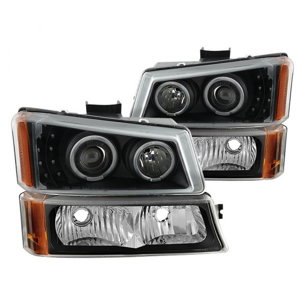 Spyder® - Black Halo Projector Headlights with Turn Signal/Parking Lights