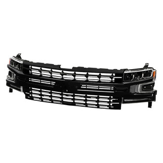 Spyder® - Driver and Passenger Side Black Factory Style LED Headlights with Black Grille