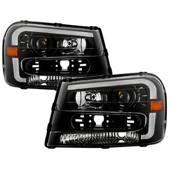 Spyder® - Driver and Passenger Side Black LED Light Tube Projector Headlights