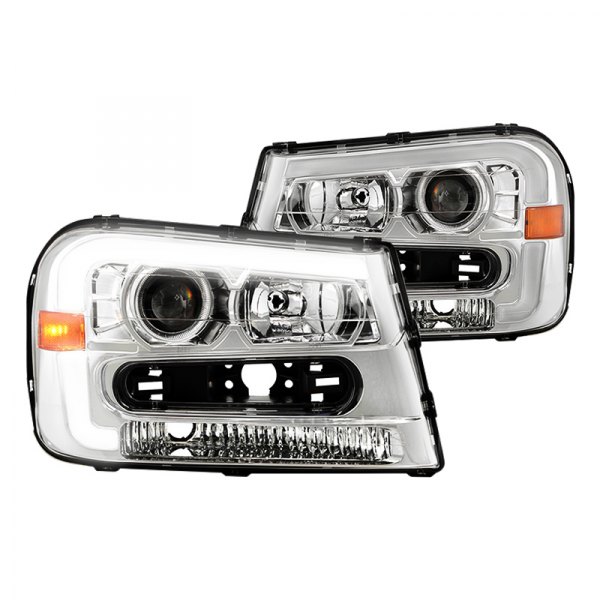 Spyder® - Chrome LED Light Tube Projector Headlights, Chevy Trailblazer