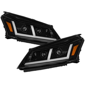 Spyder® - Driver and Passenger Side Black LED DRL Bar Projector LED Headlights