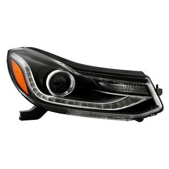 Spyder® - Passenger Side Black Factory Style Projector Headlight with LED DRL