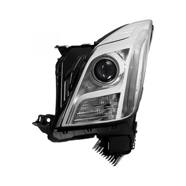 Spyder® - Driver Side Chrome Factory Style Projector Headlight with LED DRL, Cadillac XTS