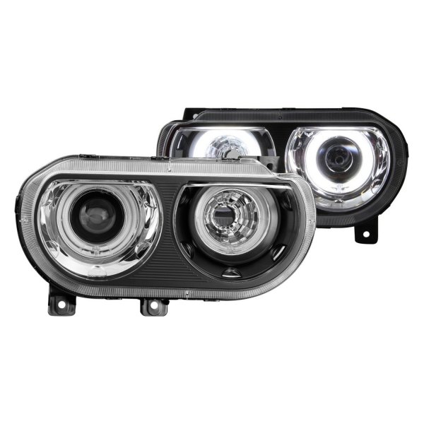 Spyder® - Black CCFL Halo Projector Headlights, Dodge Challenger