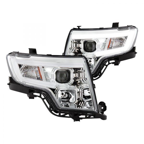 Spyder® - Chrome LED DRL Bar Projector Headlights, Ford Edge